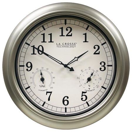 La Crosse Technology La Crosse WT-3181PL-Q 18 in. Indoor & Outdoor Analog Wall Clock WT-3181PL-Q